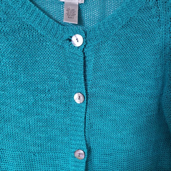 Chico's Turquoise Cardigan Sweater Size Small - Picture 2 of 4